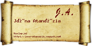 Jóna Atanázia névjegykártya